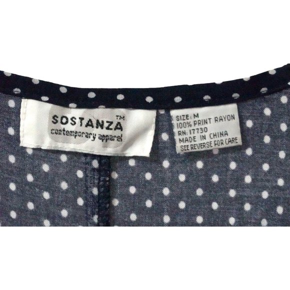 Vintage Sostanza Romper Size M Rayon Polka Dot Print 90s Shorts Jumper Button Fr - Picture 2 of 7